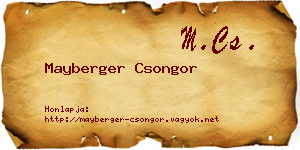 Mayberger Csongor névjegykártya